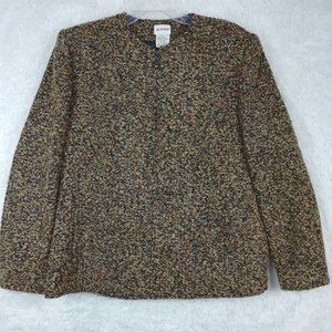 Liz Baker‎ Womens Suit Jacket Full Zip Multicolor Brown Lined Long Sleeve 16